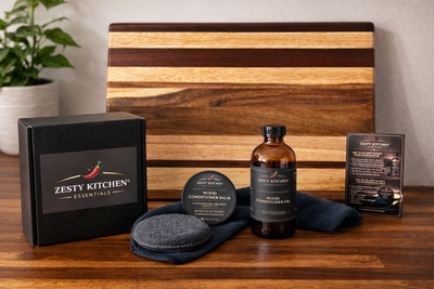 Premium Wood Oil & Wax Conditioner Kit – Food Grade Wood Conditioner (4oz Oil + 2oz Balm)